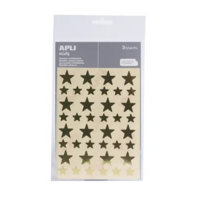 Apli Bolsa de Gomets Estrella Adhesivo Permanente Color Oro