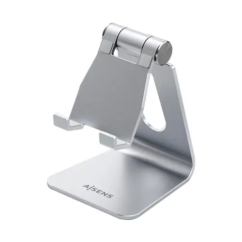 Aisens Soporte De Sobremesa Ajustable Con 1 Pivote Para Tablet/Móvil Plata