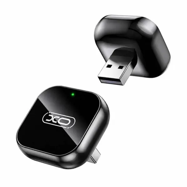 XO CZ026 Conversor CarPlay Inalámbrico USB-A USB-C Conexión Automática iPhone Negro