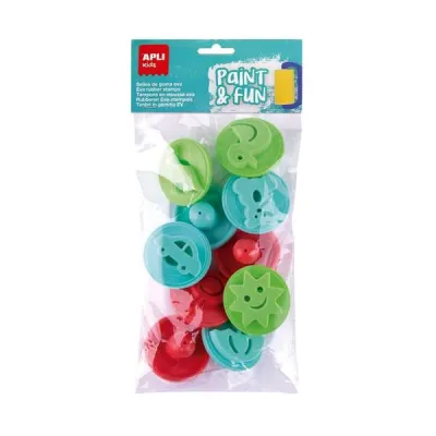 Apli Kids Paint & Fun Pack de 10 Sellos de Goma EVA para Estampación