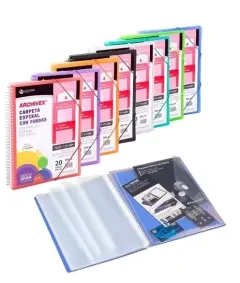 CARCHIVO ARCHIVEX-STAR CANGURO PERSONALIZABLE A4 CON 50 FUNDAS PP ESPIRAL INCOLORO