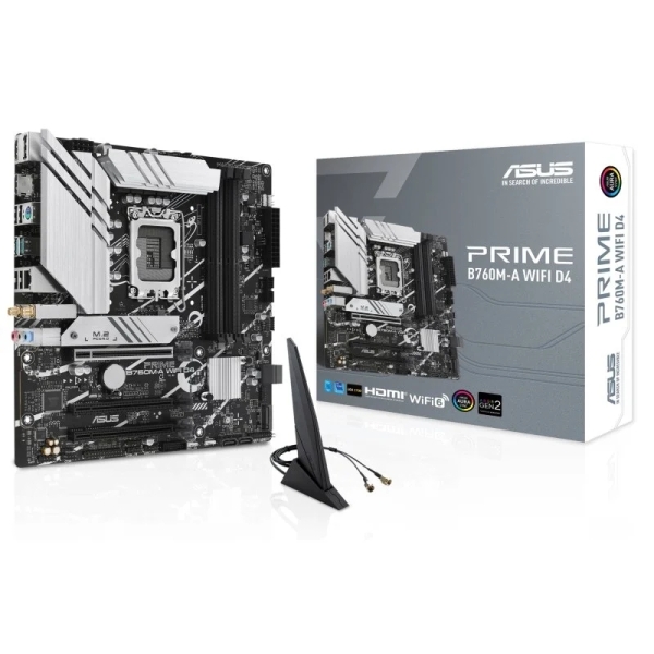 Asus Prime B760M-A Wifi D4 Placa Base Intel Lga1700 4X Ddr4 - Hdmi, M.2, Pcie4.0, 4X Sata Iii, Usb 3.2, Microatx