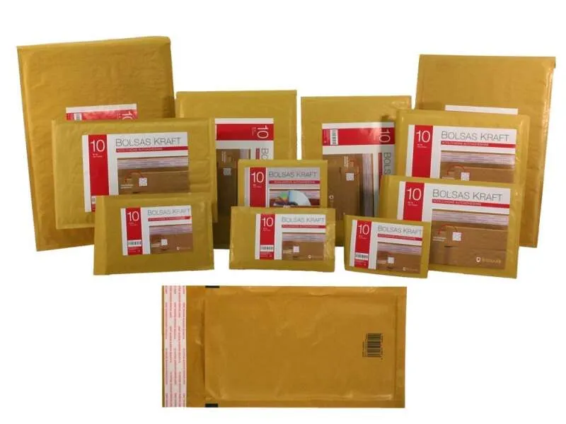 Bismark Bolsa Acolchada Kraft Nº16 220X340Mm - Recubrimiento Interno De Laminas De Burbuja De Aire - Cierre Autoadhesivo - Ideal Para Envios Con Alta Proteccion