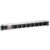 Cromad Regleta 8 Shuckos 1U para Rack 19" con Interruptor On/Off y Cable de 1.80m