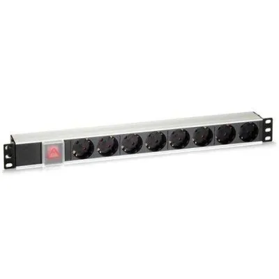 Cromad Regleta 8 Shuckos 1U para Rack 19" con Interruptor On/Off y Cable de 1.80m