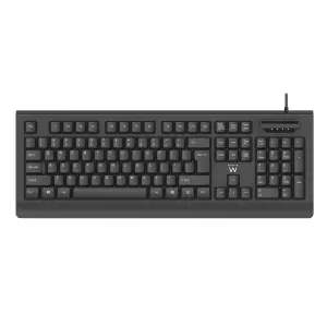 Ewent Teclado con Cable USB - Disposicion Portuguesa QWERTY PT - Cable de 1.5m - Plug and Play - Color Negro
