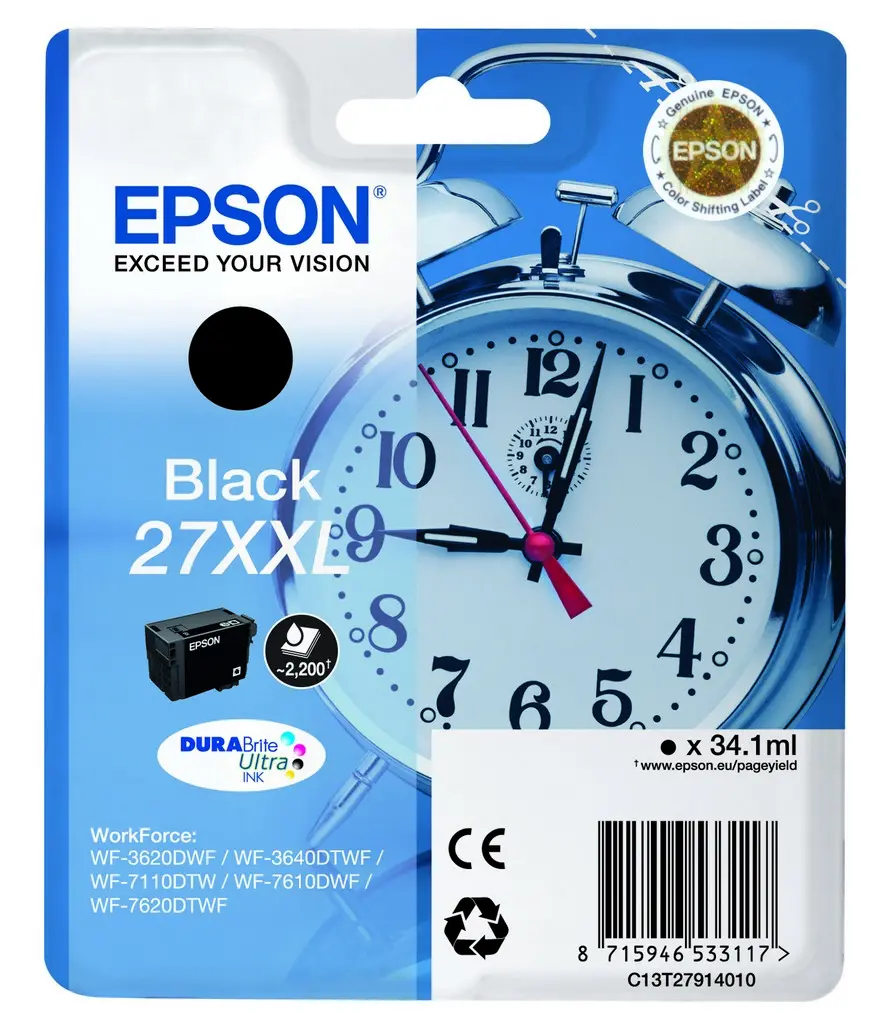 Epson Tinta Negra Workforce WF-3000/7000 - Nº27XXL Super Capacidad