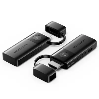 Vention Transmisor y Receptor HDMI Inalámbrico Full HD 50m con 2 Cables USB-C 0.5m Negro