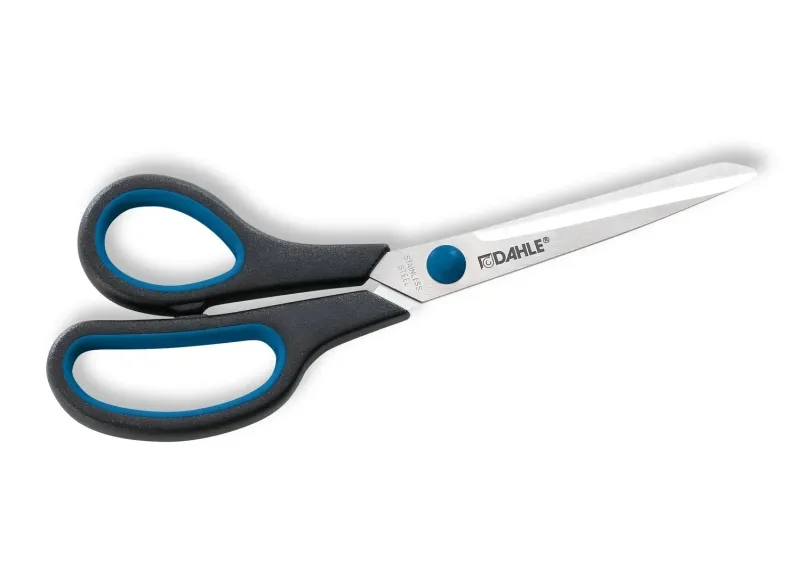 Dahle 54418 Office Comfort-Grip Tijeras De Acero Templado 21Cm - Modelo Especial Para Zurdos - Hojas Afiladas - Mangos Revestidos De Goma
