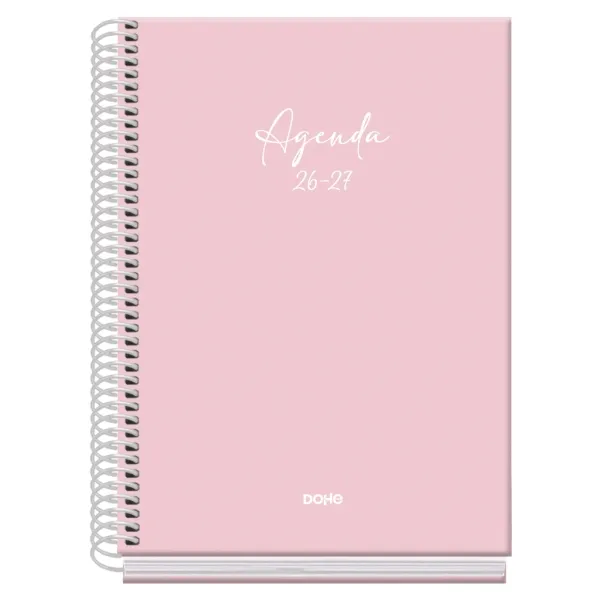 Dohe Agenda Escolar 26/27 A5 Semana Vista Rosa Espiral Metálica 15x21cm