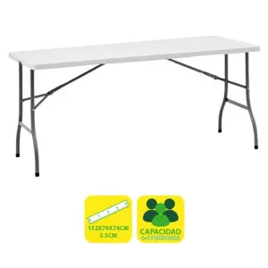 SunGarden Mesa Plegable de Resina 152x70x74cm Color Blanco
