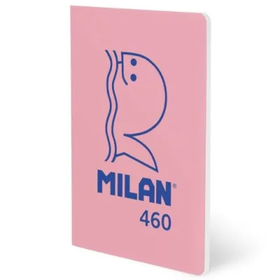 Milan Libreta Grapada A5 24H Papel Blanco 95gr Liso Rosa Colección 460