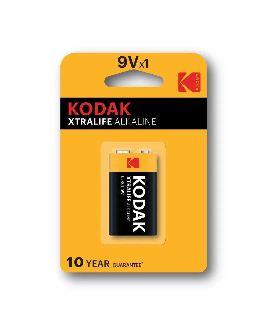PILAS LR61 KODAK ALCALINA XTRALIFE 9V 1 UNIDAD (ecotasas incluidas)