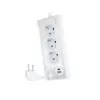 Nanocable Regleta de Sobremesa 3x Shuckos, 1x USB-C, 1x USB-A, 1.50m, LED con Interruptor