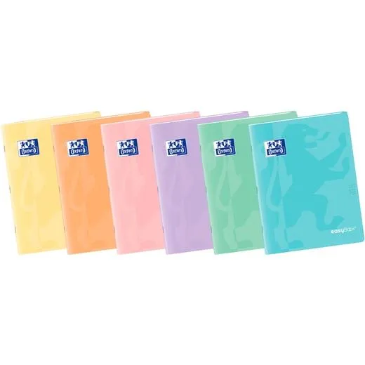 Oxford Libreta Grapada Easybook 48H A4 4X4Mm Tapa De Plástico C/Surtidos Pastel