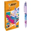 Bic 4 Colours Decors Bolígrafo Retráctil Punta Media 1.0mm Tinta Aceite