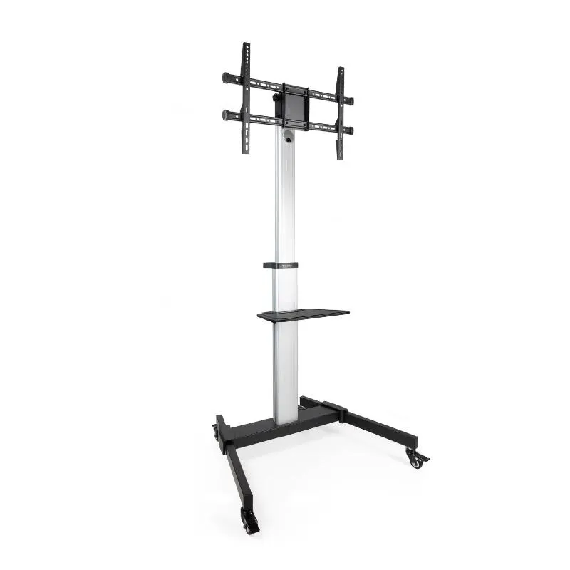 TOOQ Soporte De Suelo Con Ruedas FS1886M-B Para Pantallas 37"-86" Max. 50Kg VESA 1000x600 Bandeja Regulable Negro