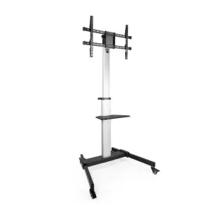 TOOQ Soporte De Suelo Con Ruedas FS1886M-B Para Pantallas 37"-86" Max. 50Kg VESA 1000x600 Bandeja Regulable Negro
