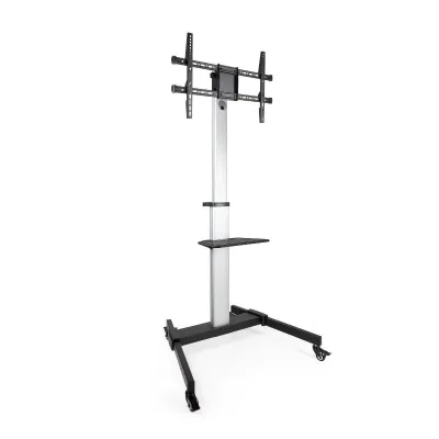 TOOQ Soporte De Suelo Con Ruedas FS1886M-B Para Pantallas 37"-86" Max. 50Kg VESA 1000x600 Bandeja Regulable Negro