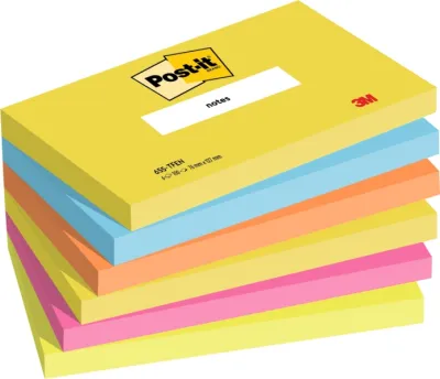 Post-It Blocs Notas 655 Gama Energética 76x127 mm Pack 6 Colores