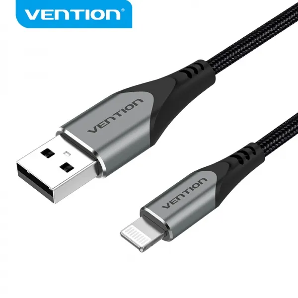 Vention Cable Usb-A A Lightning - 2.4A - 15W - 480Mbps - Mfi - 1M - Color Gris