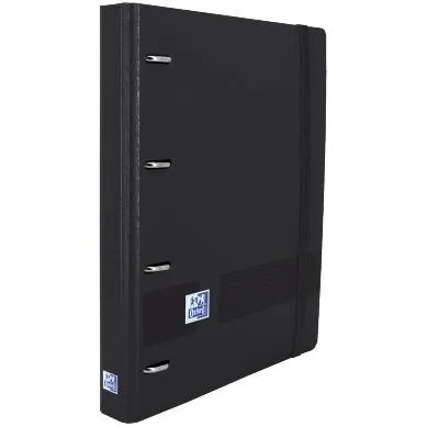 Oxford Carpeta Anillas Europeanbinder Live&Go 4X35Mm C/Recambio A4+ 5X5 Tapa Polyfoam Negro