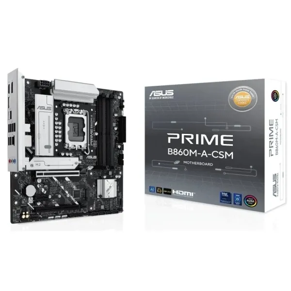 Asus Prime B860M-A-Csm Placa Base Lga 1851 - 4X Ddr5, M2, 4X Sata Iii, Pcie 4.0, Usb 2.0, 3.2, Usb-C, Rj-45, Hdmi, Displayport - Factor De Forma Microatx