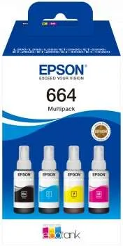 Epson 664 Pack De 4 Botellas De Tinta Originales C13T664640