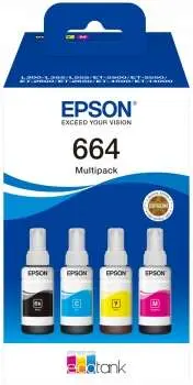 Epson 664 Pack de 4 Botellas de Tinta Original C13T664640