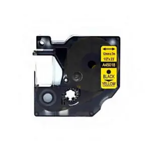 Dymo D1 45018 Cinta de Etiquetas 12mm x 7m Negro sobre Amarillo