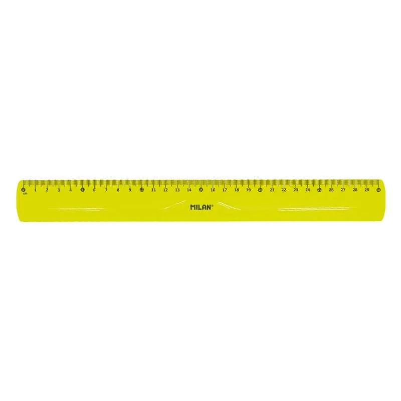 Milan Regla Flexible 30cm Amarillo Translucido