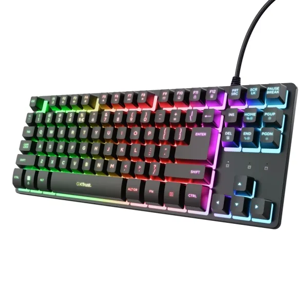 Trust GXT 833 Thado Teclado Compacto USB 2.0 con Iluminación RGB