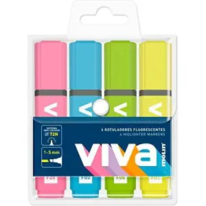 MOLIN MARCADOR FLUORESCENTE VIVA C/SURTIDOS BLÍSTER 4 UD
