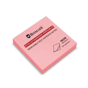 Bismark Bloc de 100 Notas Adhesivas 76x76mm Color Rosa Neón