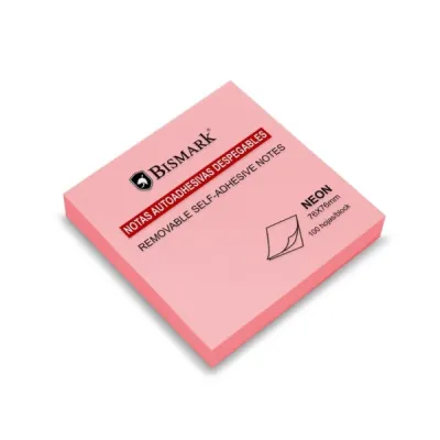 Bismark Bloc De 100 Notas Adhesivas 76X76Mm - Color Rosa Neon