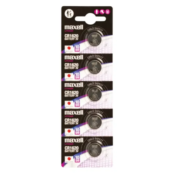Maxell CR1620 Pilas de Litio 3V Pack de 5 Unidades