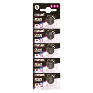 Maxell CR1620 Pilas de Litio 3V Pack de 5 Unidades