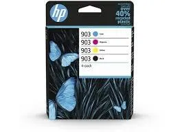 HP Tinta Negra, Cian, Magenta y Amarillo Nº 903 Pack de 4 para OfficeJet 6900 Series