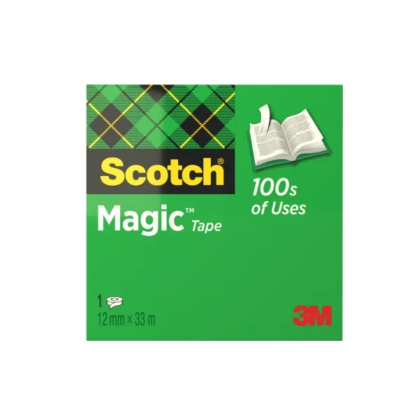 Scotch Magic Cinta Adhesiva Invisible - 12Mm X 33M - Color Transparente