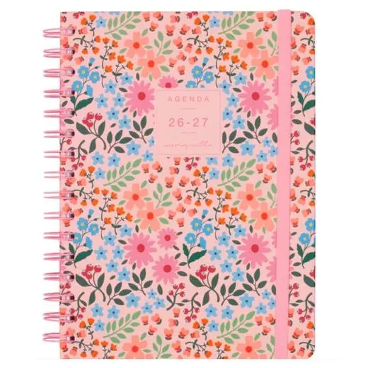FINOCAM AGENDA MONIQUILLA ESPIRAL E10-155X212MM SVH ROSA CURSO 2026-2027