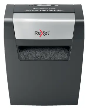 Rexel Momentum X406 Destructora de Papel Corte Confeti P-4, 7 Hojas, 15L, Gris/Plata