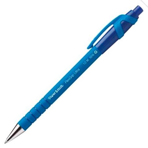 Paper Mate Bolígrafo Flexgrip Ultra Retráctil Azul Caja De 30+6 Ud