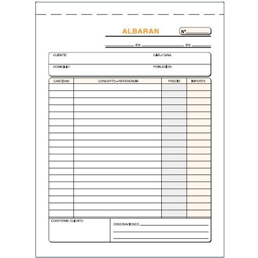 Loan Talonario Albaranes Cuarto Natural Triplicado Autocopia