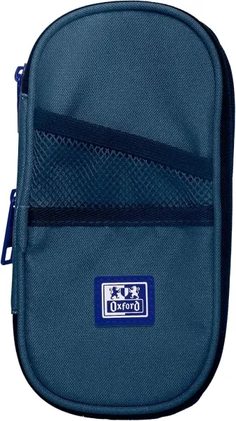 Oxford B-Max Estuche Portatodo Expandible - 1 Compartimento De Gran Capacidad - 2 Bolsillos Exteriores - Fabricado En Material Reciclado - Color Azul Marino