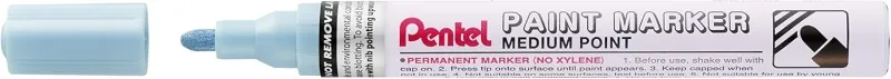 Pentel Paint Marker Marcador De Pintura - Punta Media 4.5Mm - Permanente En Todas Las Superficies - Resistente A Luz Y Agua - Cuerpo De Aluminio - Color Azul Claro Perla
