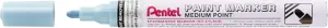 Pentel Paint Marker Marcador de Pintura - Punta Media 4.5mm - Permanente en todas las Superficies - Resistente a Luz y Agua - Cuerpo de Aluminio - Color Azul Claro Perla
