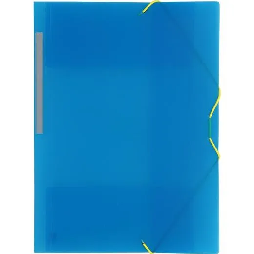 Grafoplás Carpeta Con Gomas Colorgraf Folio 3 Solapas Pp Azul Translúcido