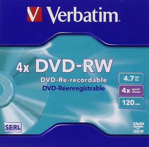 Verbatim Dvd-Rw, 4.7Gb, 4X, 5 Pack Jewel Case, Superficie Matt Silver