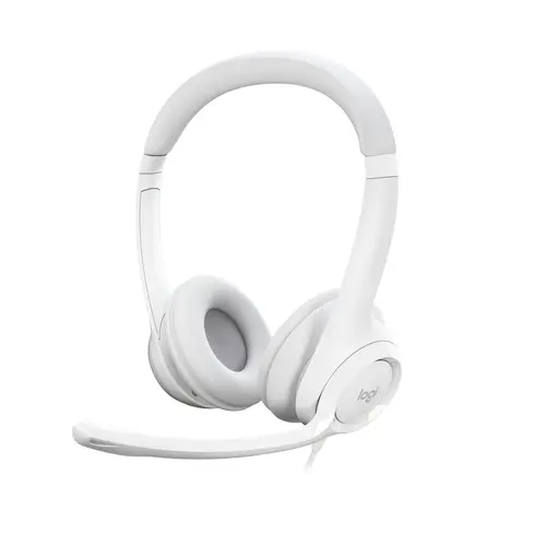 Headset Logitech H390 Microfono Con Supresion De Ruido Usb Color Blanco P/N: 981-001286