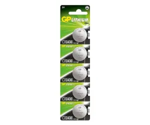 GP Lithium Pack de 5 Pilas Litio de Boton CR2430 3V